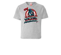 LOGOSH!RT LOGOSHIRT - Marvel Comics - Captain America - Kinder - Bio T-Shirt Grau-meliert 176