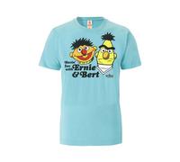 LOGOSH!RT Logoshirt® Sesamstrasse | Ernie & Bert | Havin Fun | 100% Organic Cotton | T-Shirt Print Blau-grün L