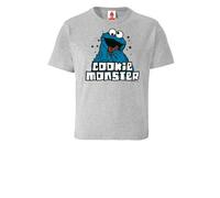 LOGOSH!RT LOGOSHIRT - Sesamstrasse - Krümelmonster "Cookie Monster" - Kinder Grau-meliert 116
