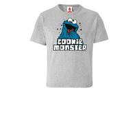 LOGOSH!RT LOGOSHIRT - Sesamstrasse - Krümelmonster "Cookie Monster" - Kinder Grau-meliert 164