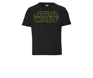LOGOSH!RT LOGOSHIRT - Star Wars - Schriftzug - Logo - Organic - Bio T-Shirt Print - Kinder Schwarz 116