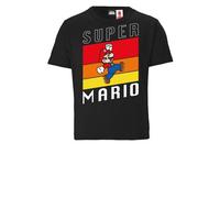 Logoshirt®️ Super Mario I Sprung I Bio T-Shirt Print I Kinder I Mädchen & Jungen I kurzärmlig I schwarz I Lizenziertes Originaldesign I Größe 104