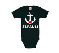 Body LOGOSHIRT, Baby, Gr. 62/68, EURO-Größen, schwarz, 100% Baumwolle, bedruckt, casual, normal, Rundhals, Bodies, mit St. Pauli-Logo (88406357-62) schwarz