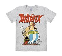 Logoshirt® Asterix der Gallier I Asterix, Obelix & Idefix I T-Shirt Print I Damen & Herren I kurzärmlig I grau-meliert I Lizenziertes Originaldesign I Größe XXL
