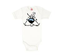 Logoshirt® Asterix der Gallier I Idefix I Gesicht I Baby Body Print I Kurzarm I Kleinkind I Mädchen & Jungen I Weiss I Lizenziertes Originaldesign I Größe 86/92