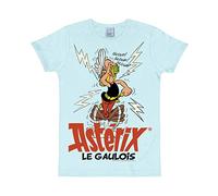 Logoshirt® Asterix le Gaulois I Zaubertrank I Slimfit T-Shirt Print I Damen & Herren I kurzärmlig I hellblau I Lizenziertes Originaldesign I Größe S