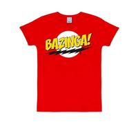Logoshirt® Bazinga T-Shirt Slim Fit - The Big Bang Theory Motiv | Damen & Herren | Kurzarm, offizielles Lizenzprodukt