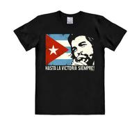 Logoshirt® Che Guevara I Cuban Flag I T-Shirt Print I Damen & Herren I kurzärmlig I schwarz I Lizenziertes Originaldesign I Größe L