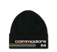 Logoshirt®️ Commodore | C64 | Logo | Beanie I Strick-Mütze I Winter I Damen & Herren I Bestickt I schwarz I Lizenziertes Originaldesign