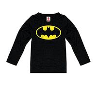 Logoshirt® DC Comics I Batman I Logo I Langarmshirt Print I Kinder I Mädchen & Jungen I schwarz I Lizenziertes Originaldesign I Größe 104