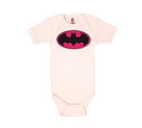 Logoshirt® DC Comics I Batman I Logo Pink I Baby Body Print I Kurzarm I Kleinkind I Mädchen I 100% Baumwolle I hellrosa I lizenziertes Originaldesign I Größe 98/104