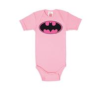 Logoshirt® DC Comics I Batman I Logo Pink I Baby Body Print I Kurzarm I Kleinkind I Mädchen I 100% Baumwolle I pink I Lizenziertes Originaldesign I Größe 74/80