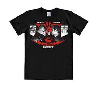 Logoshirt® DC Comics I Batman vs. Superman I The Ultimate Face-Off I T-Shirt Print I Damen & Herren I kurzärmlig I schwarz I Lizenziertes Originaldesign I Größe XXL