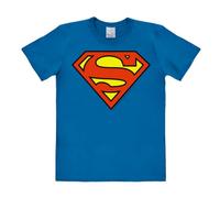 Logoshirt® DC Comics I Superman I Logo Clean I T-Shirt Print I Damen & Herren I kurzärmlig I blau I Lizenziertes Originaldesign I Größe XL