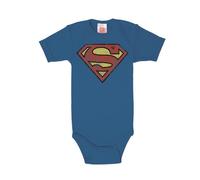 Logoshirt® DC - Superman Logo I Baby Body - Babystrampler Kurzarm - Mädchen & Jungen I Baumwolle I blau I Lizenziertes Originaldesign, Größe 98/104