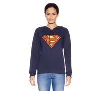 Logoshirt® DC Comics I Superman I Logo I Kapuzen-Pullover Print I Vintage I Damen & Herren I V-Neck I dunkelblau I Lizenziertes Originaldesign I Größe XL