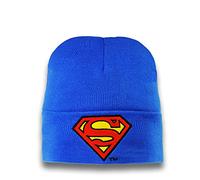 Logoshirt®️ DC Comics I Superman I Logo I Kinder Beanie I Strick-Mütze I Winter I Mädchen & Jungen I Bestickt I blau I Lizenziertes Originaldesign