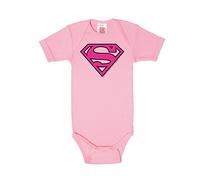 Logoshirt® DC Comics I Superman I Logo Pink I Baby Body Print I Kurzarm I Kleinkind I Mädchen I 100% Baumwolle I pink I Lizenziertes Originaldesign I Größe 98/104