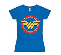 Logoshirt® DC Comics I Wonder Woman I Circle Logo I T-Shirt Print I Damen I kurzärmlig I blau I Lizenziertes Originaldesign I Größe XS
