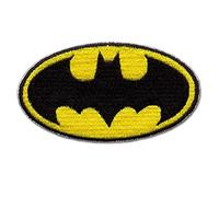 Logoshirt®️ DC I Batman I Logo I Patch I Aufnäher I zum Aufbügeln I Bügelflicken I Applikation Kleidung I 8x4,5 cm I bestickt I rot I Lizenziertes Originaldesign