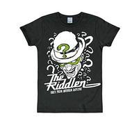 Logoshirt® DC I Batman I Riddler I T-Shirt Print I Damen & Herren I kurzärmlig I schwarz I Lizenziertes Originaldesign I Größe XL