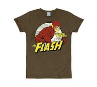 Logoshirt® DC I Flash I Fastest Man Alive I T-Shirt Print I Damen & Herren I kurzärmlig I braun I Lizenziertes Originaldesign I Größe XL