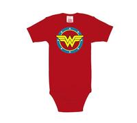Logoshirt® DC I Wonder Woman I Logo I Baby-Body Kurzarm - Motiv I rot I Lizenziertes Originaldesign I Größe 74/80