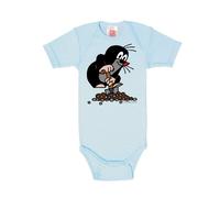 Logoshirt® Der kleine Maulwurf I Hügel I Baby-Body Kurzarm - Motiv I hellblau I Lizenziertes Originaldesign I Größe 86/92