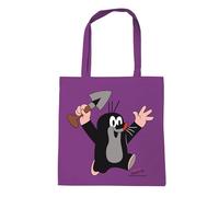 Logoshirt® Der kleine Maulwurf I Juhu I Baumwolltasche I violett I Lizenziertes Originaldesign