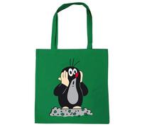 Logoshirt® Der kleine Maulwurf I Oh Oh I wiederverwendbare Tasche I Stofftasche I Baumwolltasche I bedruckt I 100% Baumwolle I mit langen Tragegriffen I grün I lizenziertes Originaldesign