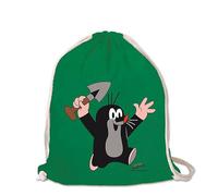 Logoshirt® Der kleine Maulwurf I Pauli I Juhu I Stoffbeutel I bedruckt I grün I AZO-free I stabiler Kordelzug I Lizenziertes Design