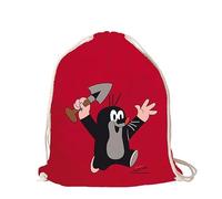 Logoshirt® Der kleine Maulwurf I Pauli I Juhu I Stoffbeutel I bedruckt I rot I AZO-free I stabiler Kordelzug I Lizenziertes Design