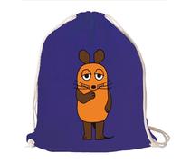 Logoshirt® Die Sendung mit der Maus Stoffbeutel Kordelzug violett | Offiziell lizenziertes Maus-Motiv, Turnbeutel Baumwolle, bedruckt, bunt, AZO-free, 37x46 cm, ideal für Sport und Freizeit
