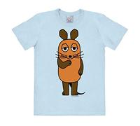 Logoshirt® TV I Die Sendung mit der Maus I Maus I T-Shirt Print I Damen & Herren I kurzärmlig I hellblau I Lizenziertes Originaldesign I Größe XS