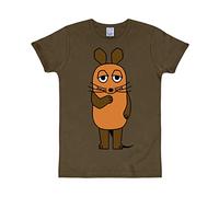 Logoshirt® TV I Die Sendung mit der Maus I Maus I T-Shirt Print I Damen & Herren I kurzärmlig I braun I Lizenziertes Originaldesign I Größe M