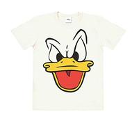 LOGOSH!RT LOGOSHIRT - Disney - Donald Duck - Gesicht - Kinder Bio - Organic T-Shirt Print 152 Altweiss