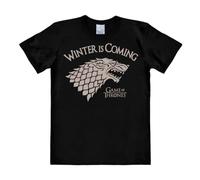 Logoshirt® Game of Thrones I Schattenwolf I Winter is Coming I T-Shirt Print I Damen & Herren I kurzärmlig I schwarz I Lizenziertes Originaldesign I Größe S