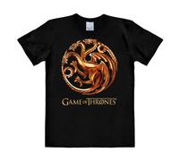 Logoshirt® Game of Thrones I Targaryen Drachen | T-Shirt Print | Damen & Herren | kurzärmlig | schwarz | Lizenziertes Originaldesign | Größe S