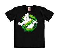Logoshirt®️ Ghostbusters I Keine Geister I Slime Logo I Bio T-Shirt Print I Kinder I Mädchen & Jungen I kurzärmlig I schwarz I Lizenziertes Originaldesign I Größe 140