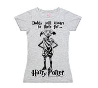 Logoshirt® Harry Potter I Dobby Will Always Be There I T-Shirt Print I Damen I kurzärmlig I grau-meliert I Lizenziertes Originaldesign I Größe M