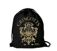 Logoshirt® Harry Potter I Gringotts I Turnbeutel I Stoffbeutel I Stoffrucksack I bedruckt I schwarz I AZO-free I stabiler Kordelzug I Lizenziertes Design