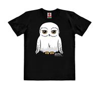 Logoshirt®️ Harry Potter I Eule I Hedwig I Bio T-Shirt Print I Kinder I Mädchen & Jungen I kurzärmlig I schwarz | Lizenziertes Originaldesign | Größe 164
