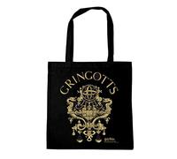 Logoshirt® Harry Potter I Gringotts I Logo I Baumwolltasche I schwarz I Lizenziertes Originaldesign