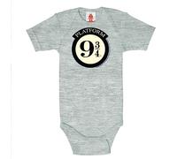 Logoshirt® Harry Potter I Platform 9 3/4 I Logo I Baby Body Print I Kurzarm I Kleinkind I Mädchen & Jungen I grau I Lizenziertes Originaldesign I Größe 62/68