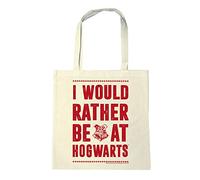 Logoshirt® Harry Potter I Would Rather Be At Hogwarts Baumwolltasche | Offiziell lizenziertes Harry Potter-Merch, Hogwarts-Spruch, 100% Baumwolle, bedruckt, lange Henkel, ideal für Alltag