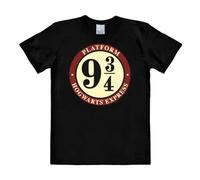 LOGOSHIRT Herren T-Shirt 'Harry Potter Hogwarts Express Gleis 9 3/4' beige / rubinrot / schwarz, Größe M, 4413279 Beige / Rubinrot / Schwarz M