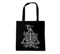 Logoshirt® Harry Potter The Three Brothers Logo Baumwolltasche 38x42 cm | Offiziell lizenziertes Harry Potter-Merch, Deathly-Hallows-Motiv, 100% Baumwolle, bedruckt, lange Henkel, ideal für Alltag