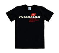 Logoshirt® Interflug Airline I T-Shirt Print I Damen & Herren I kurzärmlig I schwarz I Lizenziertes Originaldesign I Größe L