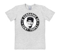 Logoshirt® Louis de Funès I Le Gendarme de Saint-Tropez I T-Shirt Print I Damen & Herren I kurzärmlig I grau-meliert I Lizenziertes Originaldesign I Größe L