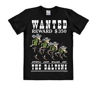 Logoshirt® Lucky Luke I Daltons I Wanted I T-Shirt Print I Damen & Herren I kurzärmlig I schwarz I Lizenziertes Originaldesign I Größe XL